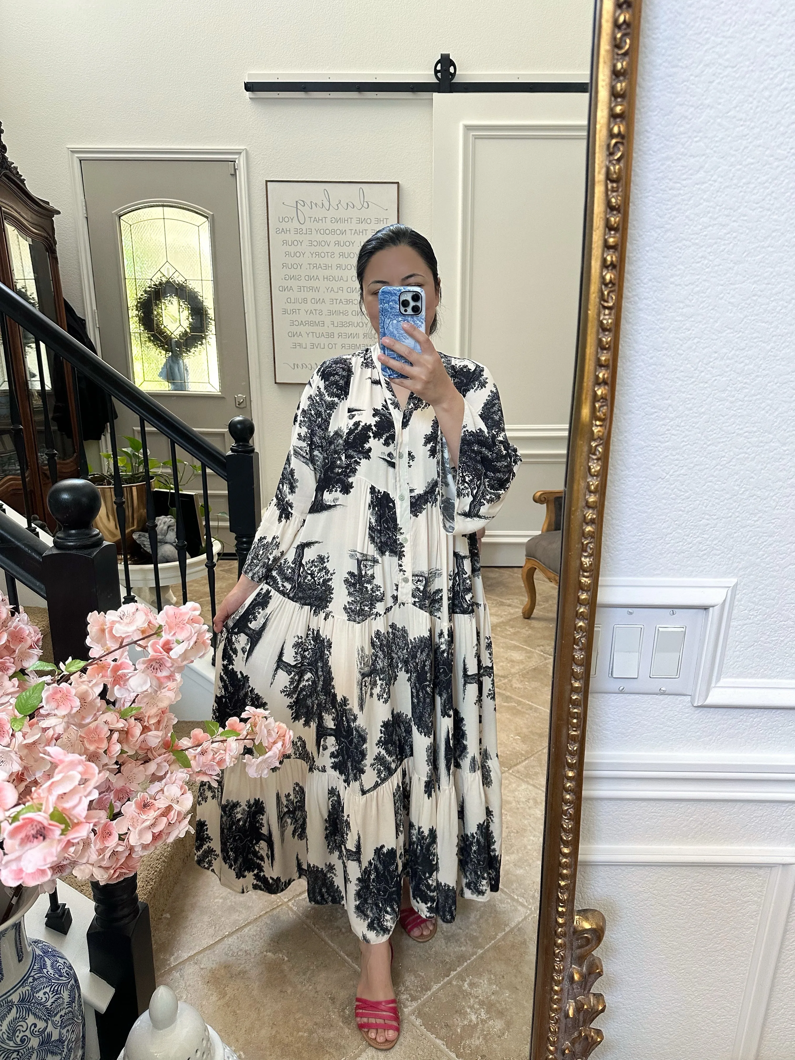 Abby Black Toile Dress