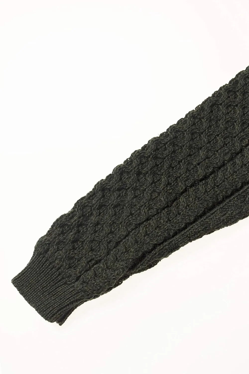 Aran Crafts Unisex Irish Cable Knitted Crew Neck Sweater (100% Merino Wool)