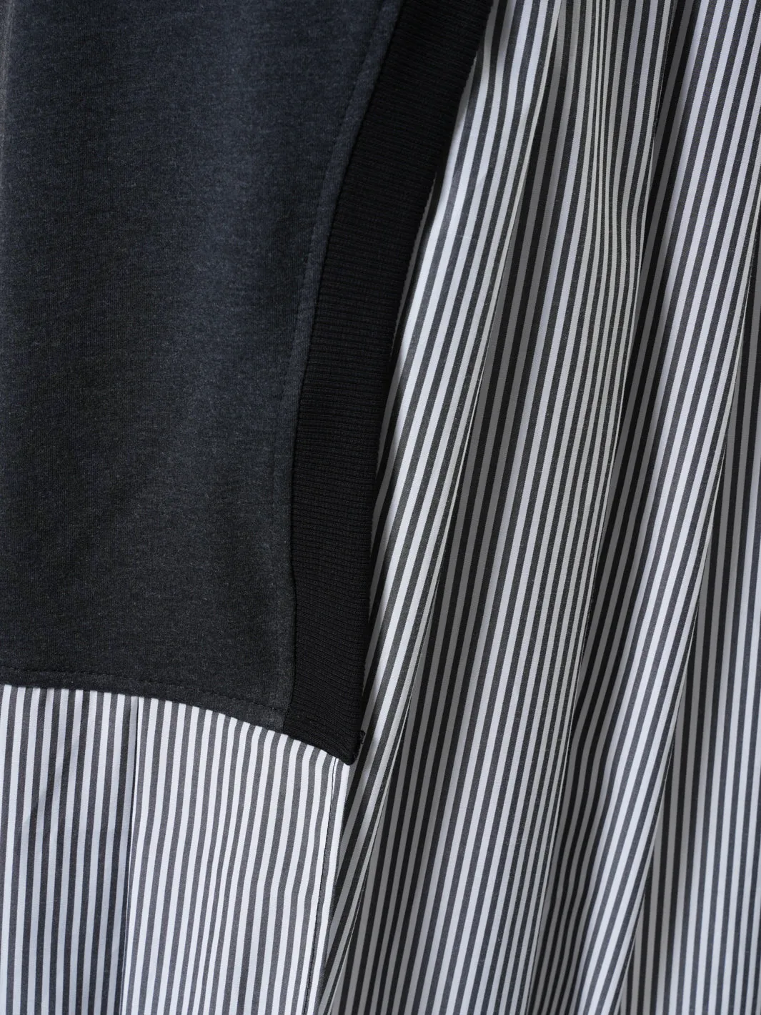 Asymmetric Hooded Dress With Short Sleeves In Black