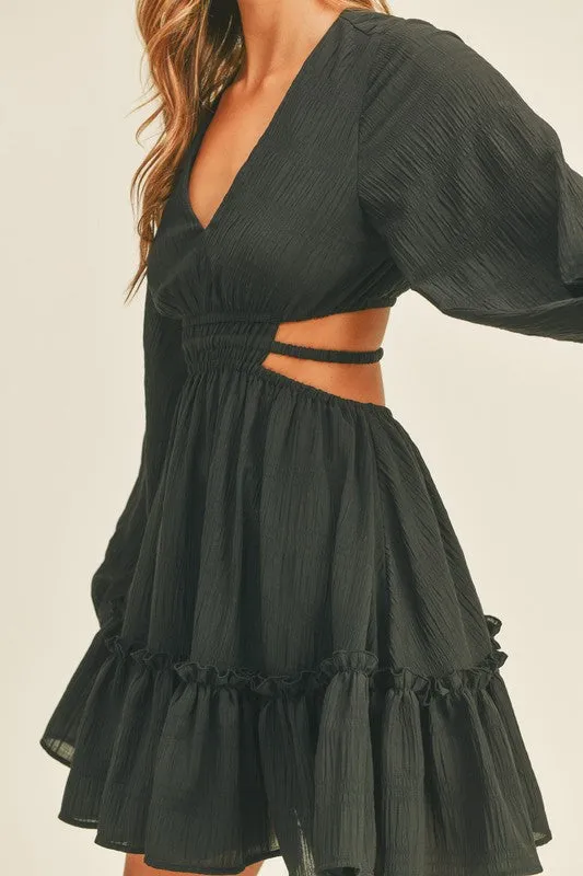 Black Cut Out Mini Dress