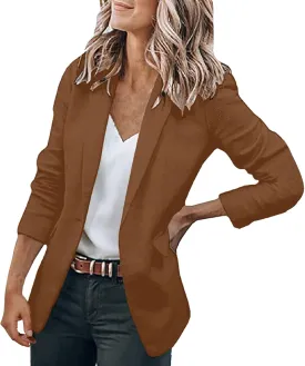 Blazer Jackets Women Open Front Suit Coats Long Sleeve Casual Work Office Blazers 2024 Trendy Business Dress Cardigan