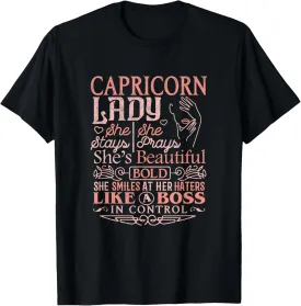 Capricorn Lady Shirt Astrology Zodiac Sign Capricorn Woman T-Shirt