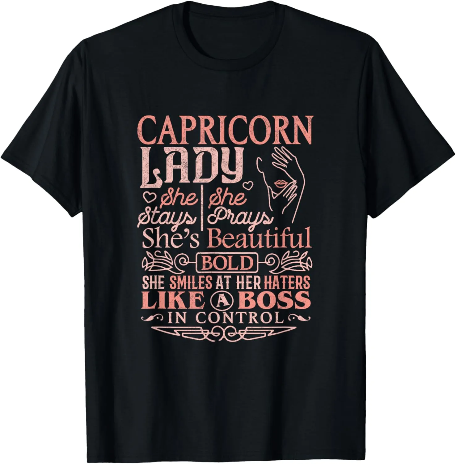 Capricorn Lady Shirt Astrology Zodiac Sign Capricorn Woman T-Shirt