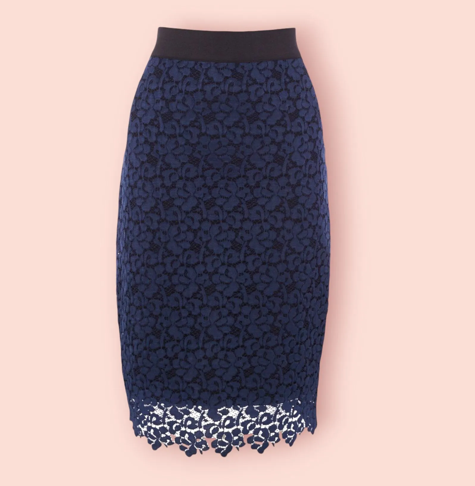 Coast Tullah Black & Navy Lace Top & Skirt Set UK 12 US 8 EU 40