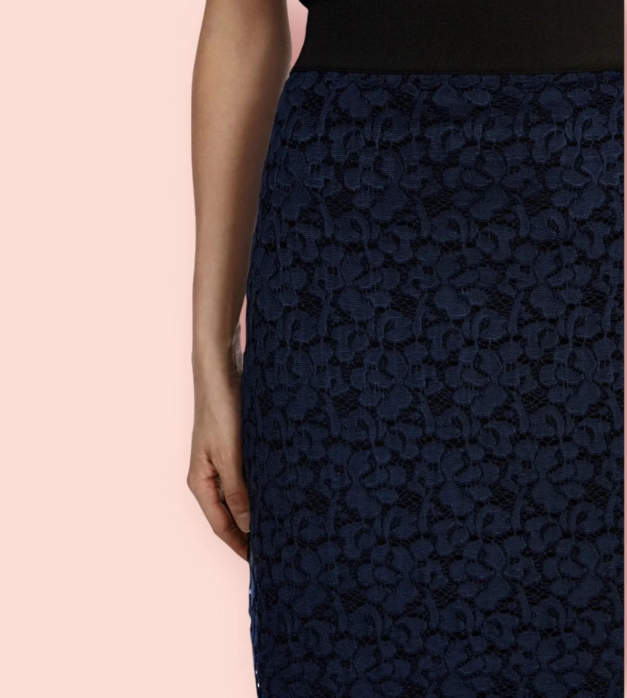 Coast Tullah Black & Navy Lace Top & Skirt Set UK 12 US 8 EU 40