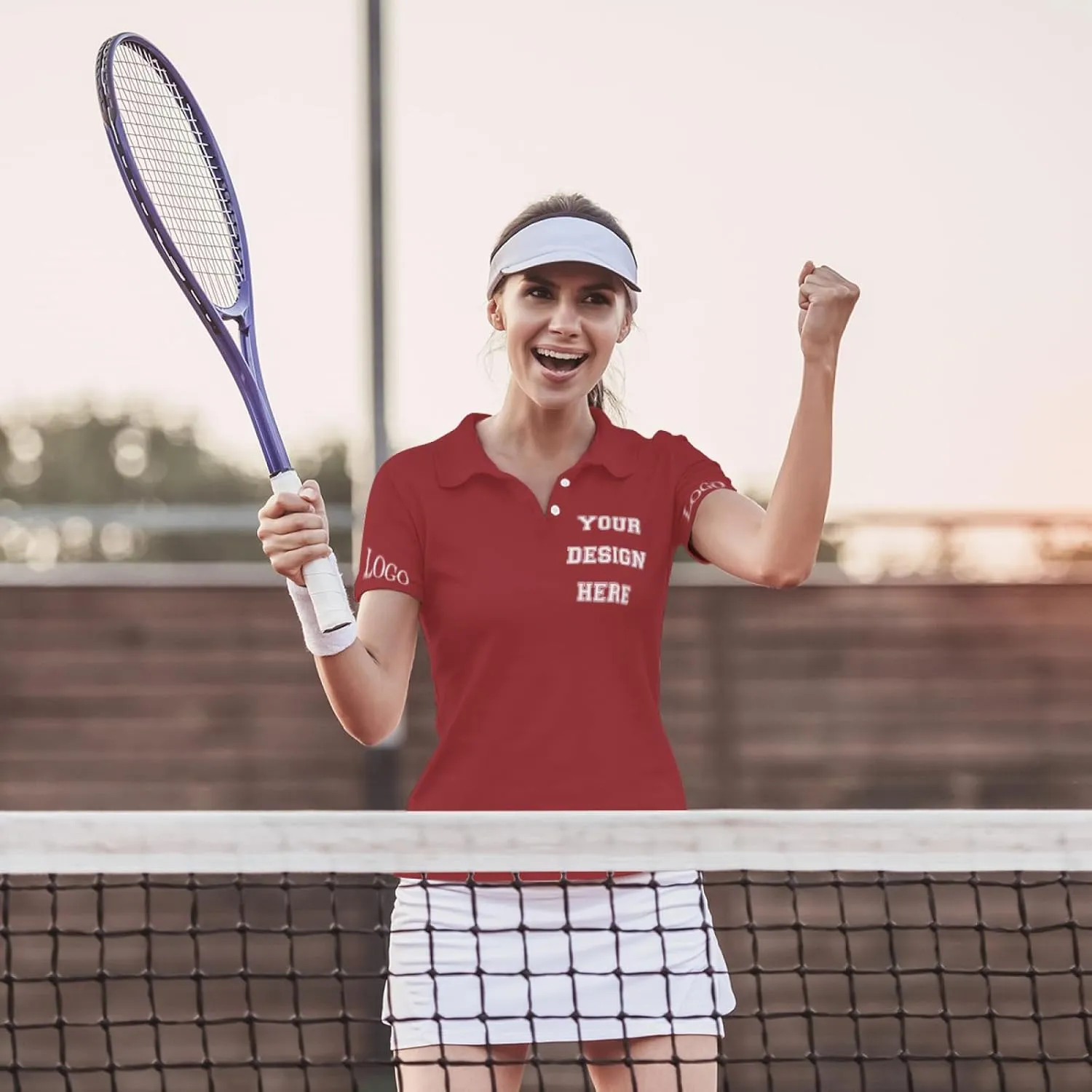 Custom Polo Shirt for Women Your Design Here Personalized Polo Shirt Short Sleeve T-Shirt for Sports