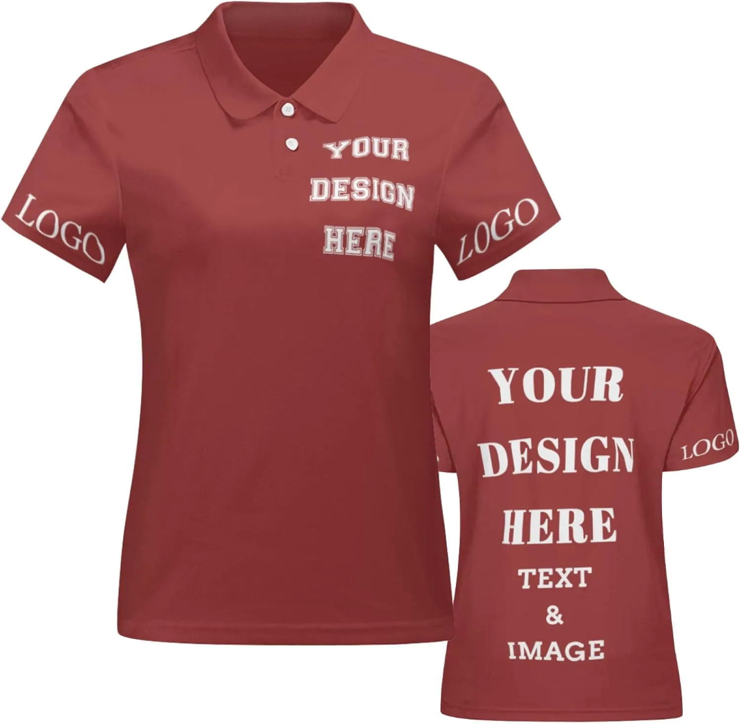 Custom Polo Shirt for Women Your Design Here Personalized Polo Shirt Short Sleeve T-Shirt for Sports