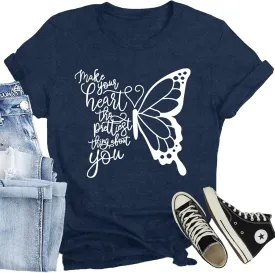 Dandelion Shirt for Women Casual Summer Short Sleeve Flower Tee Tops Inspirational Kindness T-Shirt