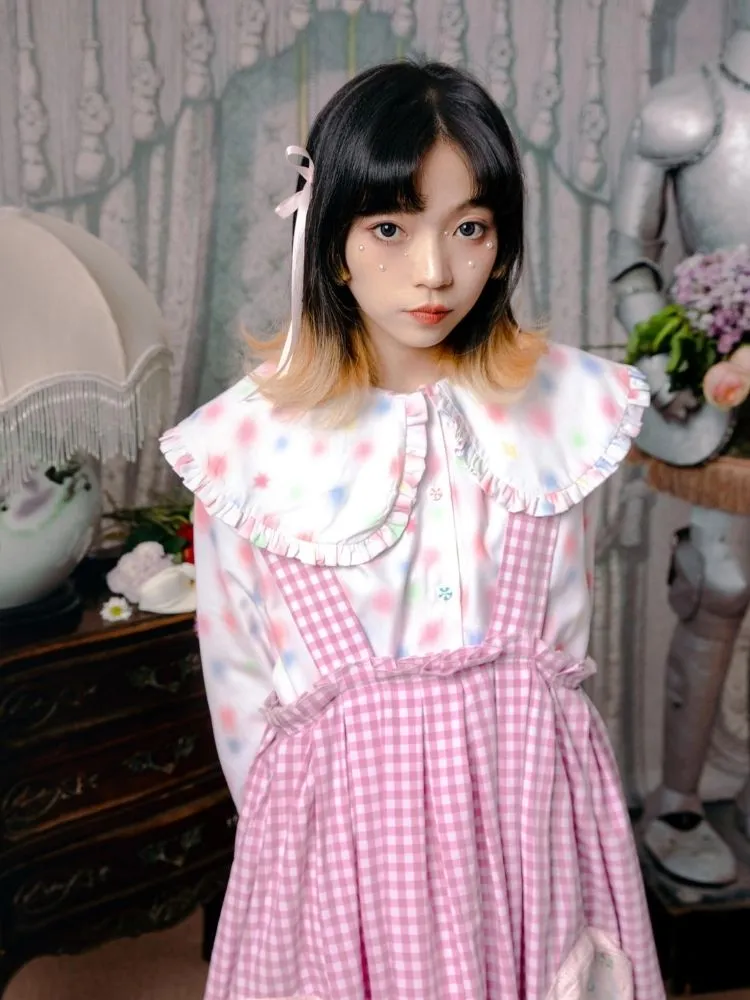 Dot doll collar shirt【s0000003615】