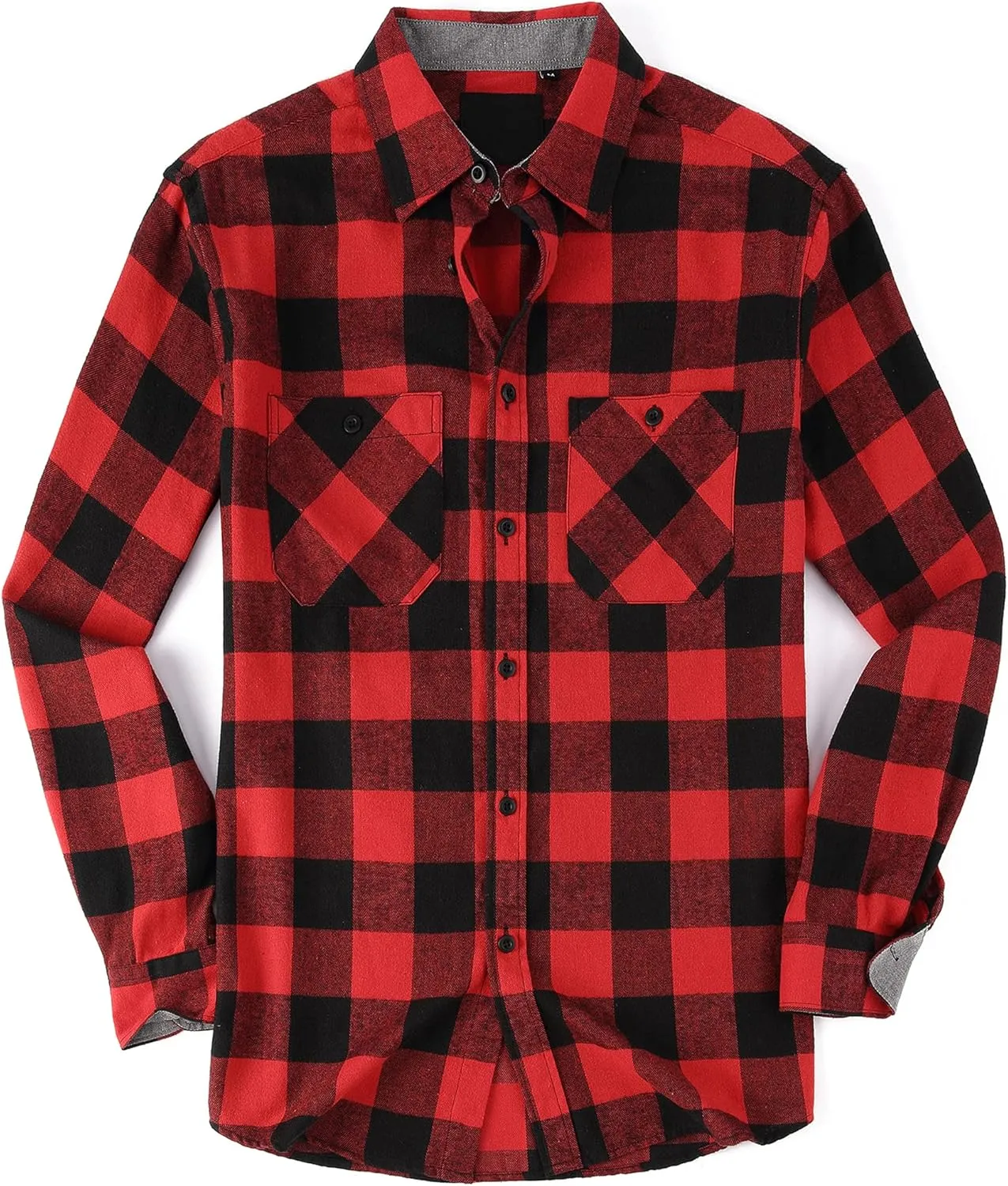 Esabel.C Mens Flannel Shirt Regular Fit Long Sleeve,Casual Button Down Plaid Flannel Shirt for Men