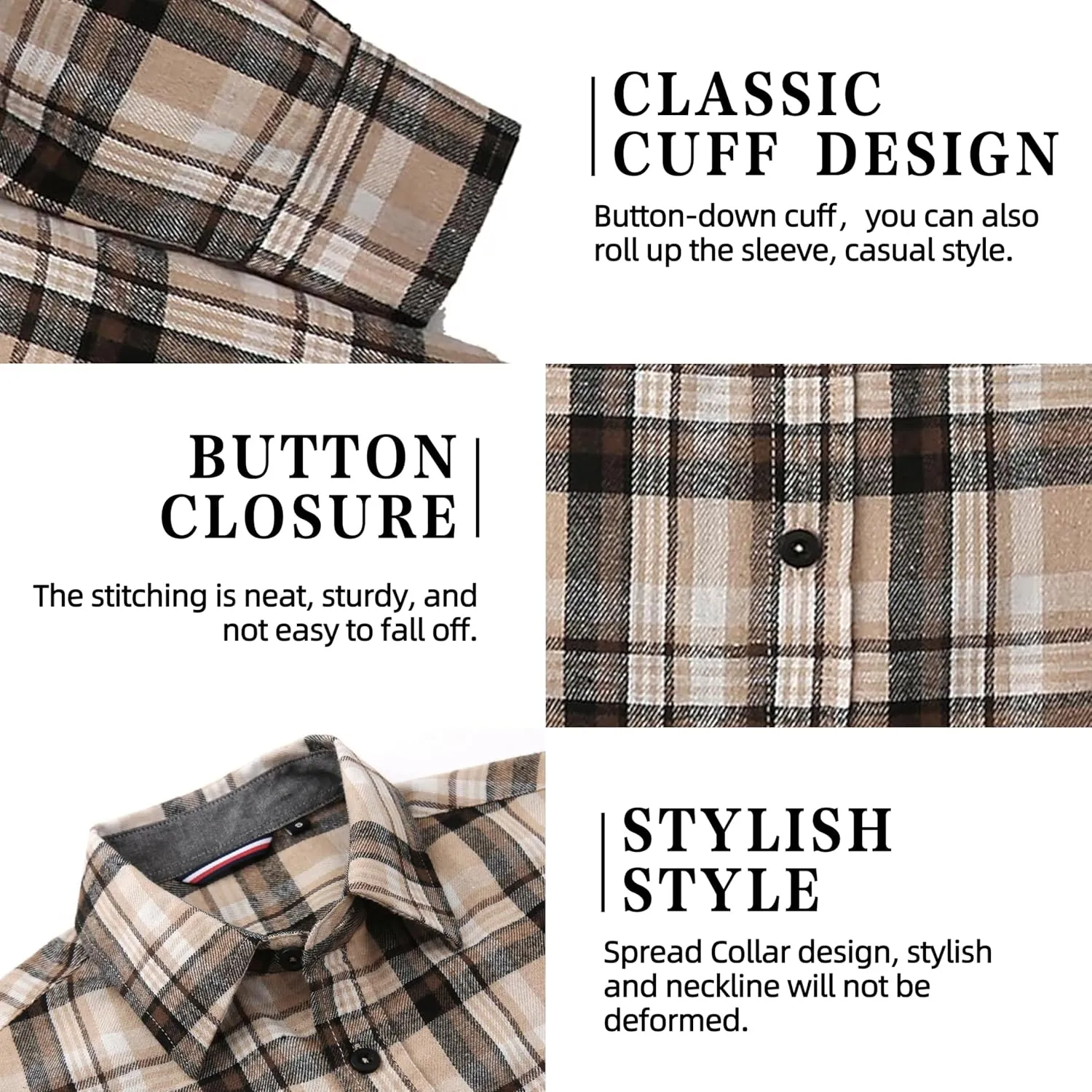 Flannel Shirt for Men Button Down Regular Fit Mens Flannel Shirt Long Sleeve Casual Plaid Flannel Shirt