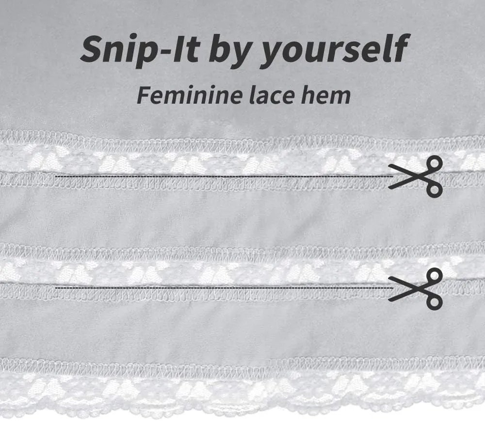 Half Slips for Women Underskirt Dress Extender Lace Trim Knee Length Midi Skirt 19-26" Length