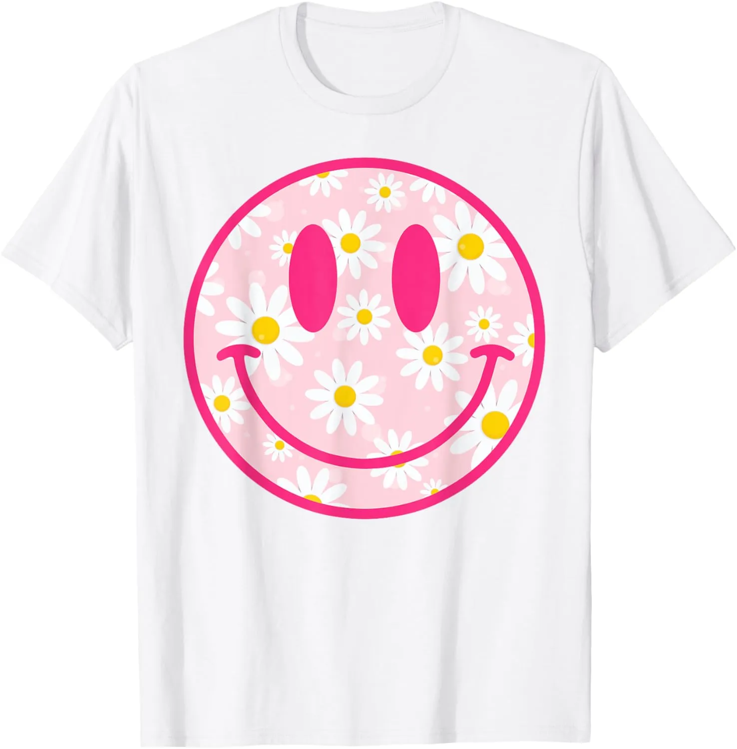 Happy Face Daisy Flower Shirt Preppy Aesthetic Smile Face T-Shirt