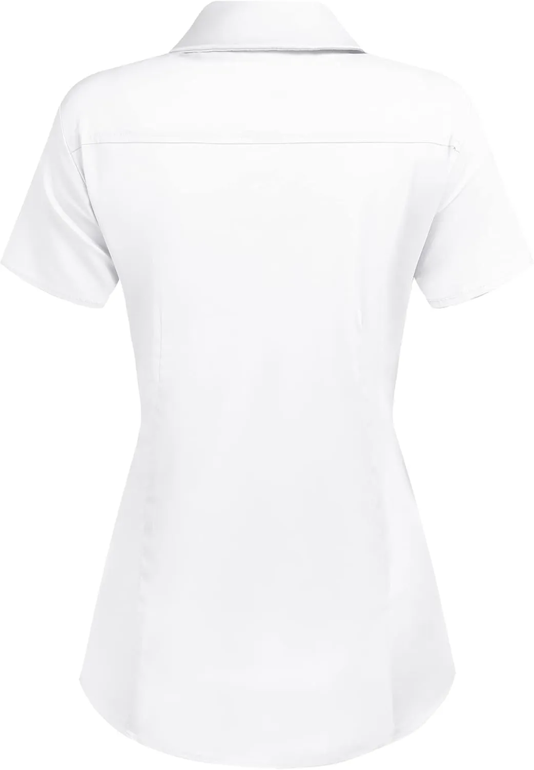 HOTOUCH Women's Basic Button Up Shirt Short Sleeve Stretchy Button Down Collared Shirts Waitress Work Shirt