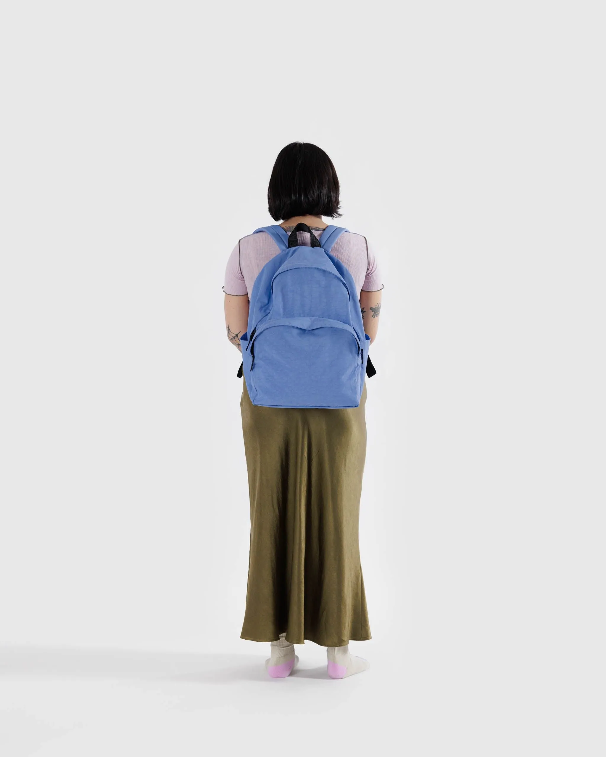 Large Nylon Backpack - Pansy Blue