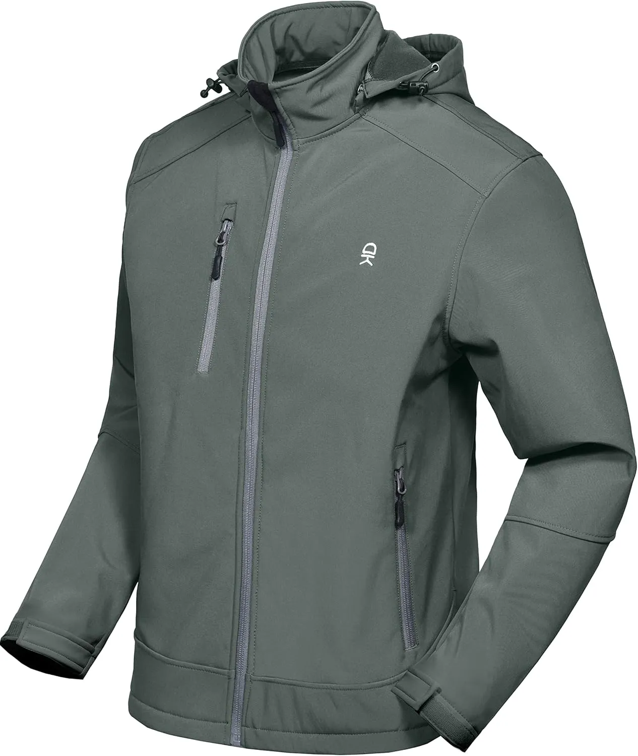 Little Donkey Andy Mens Softshell Jacket with Removable Hood, Fleece Lined