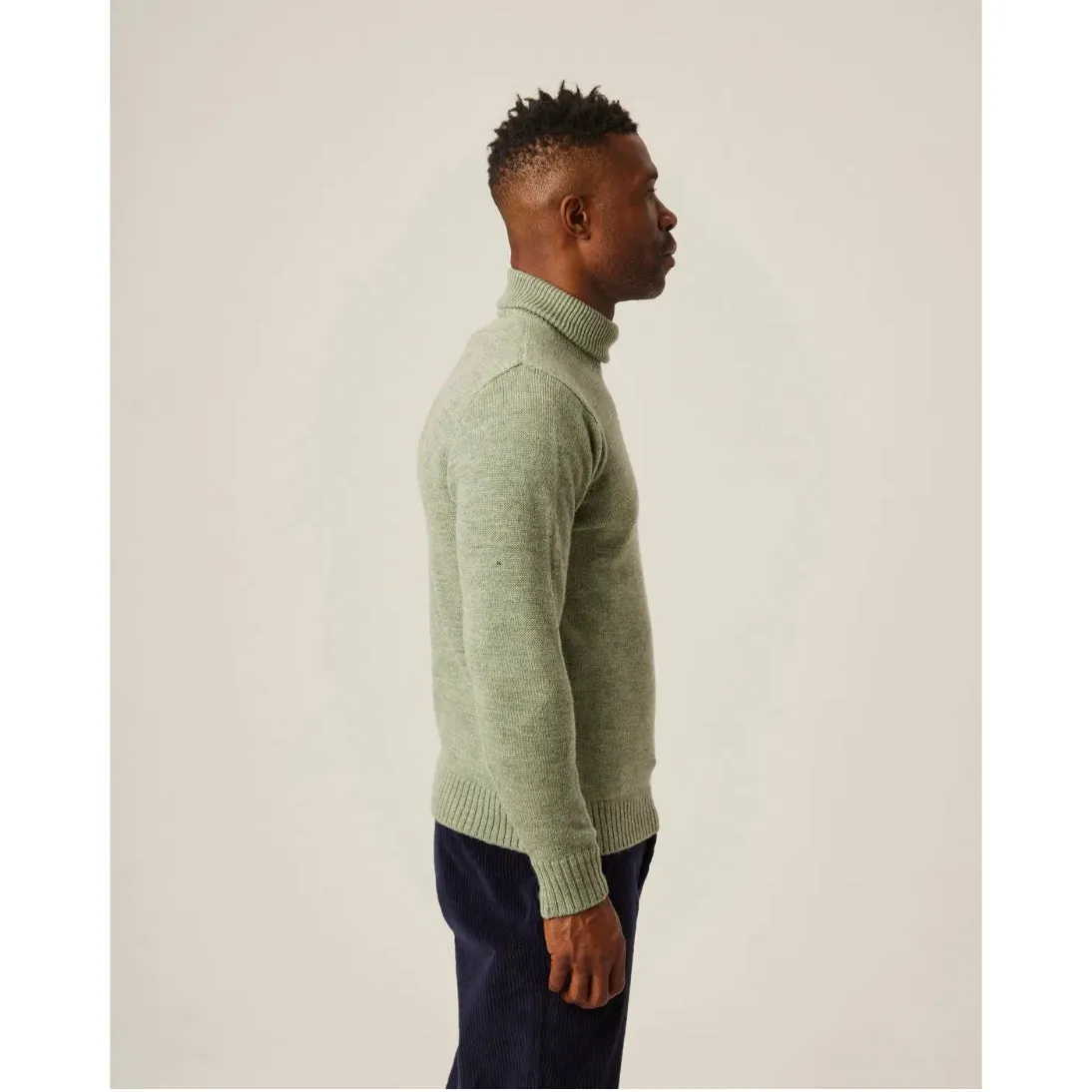 Peregrine Makers Stitch Polo Neck Jumper Mint Made in England WJ71038