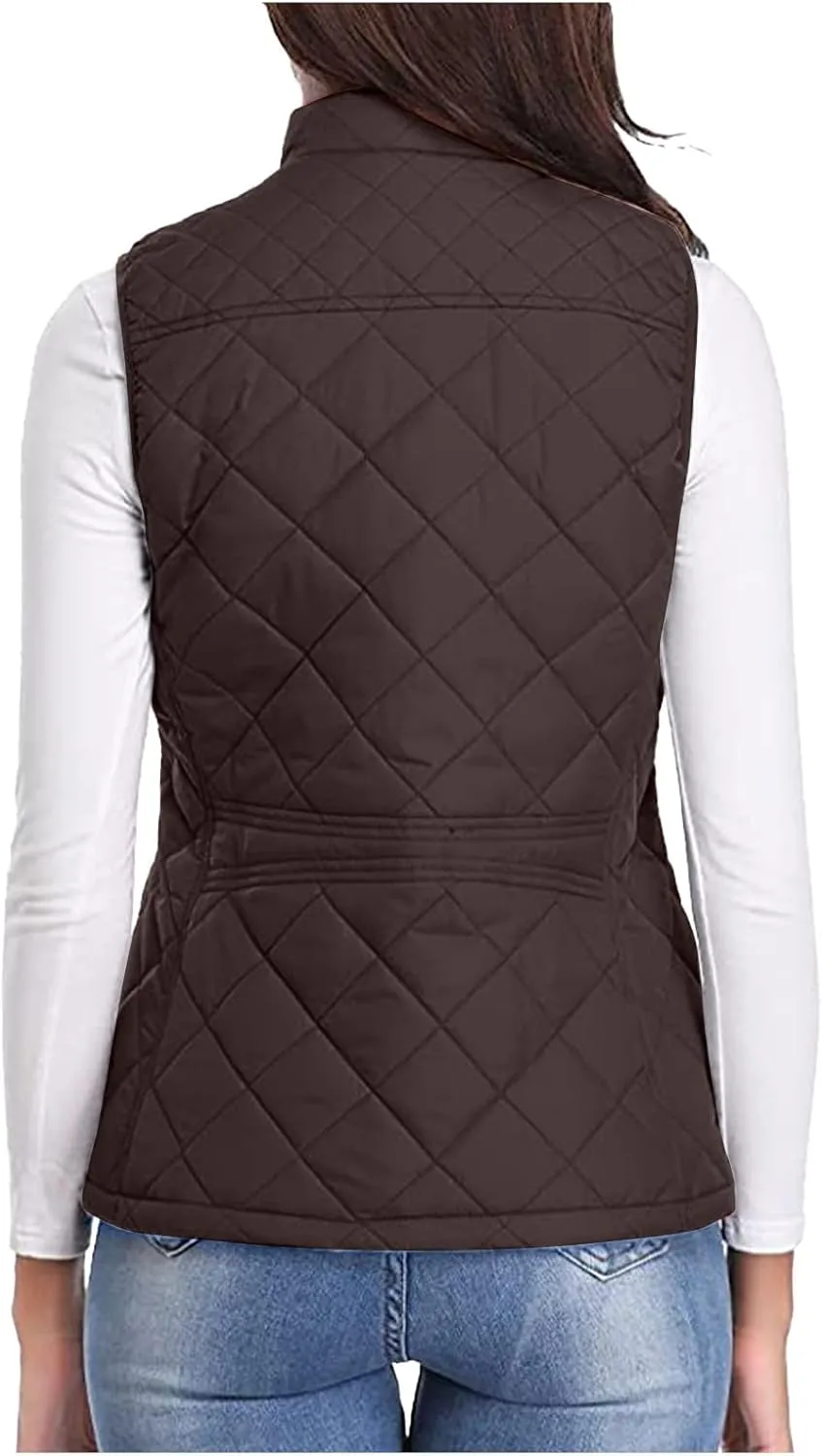 Puffer Vest Women Stand Collar Lightweight Gilet Quilted Zip Vest Sleeveless Winter Down Jackets Warm Vests Outerwear