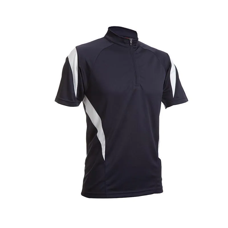 Quick Dry Mandarin Collar T-shirt with Stripes