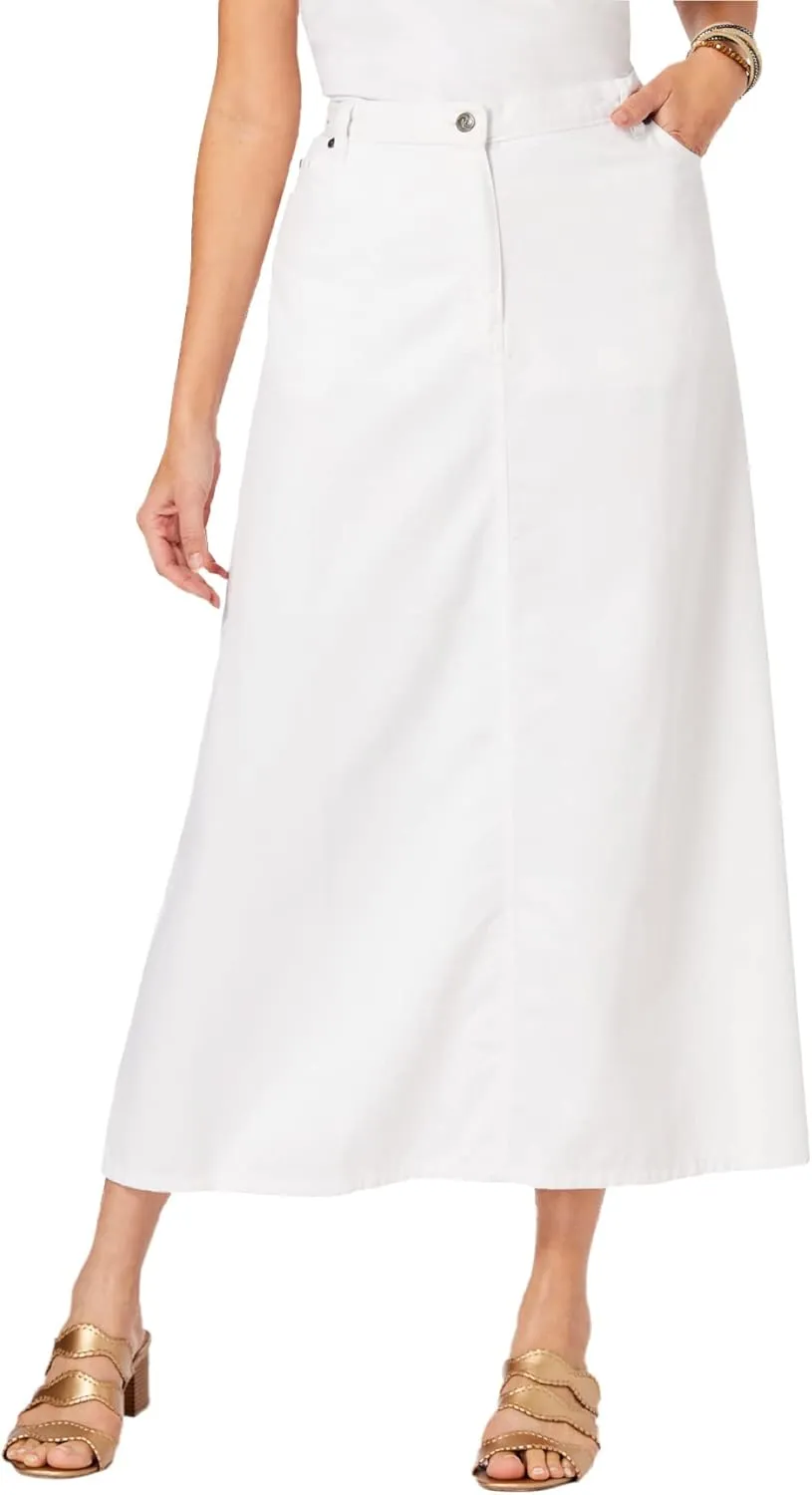 Roaman's Women's Plus Size Complete Cotton A-Line Skirt