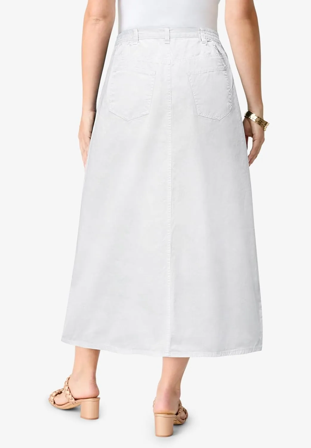 Roaman's Women's Plus Size Complete Cotton A-Line Skirt