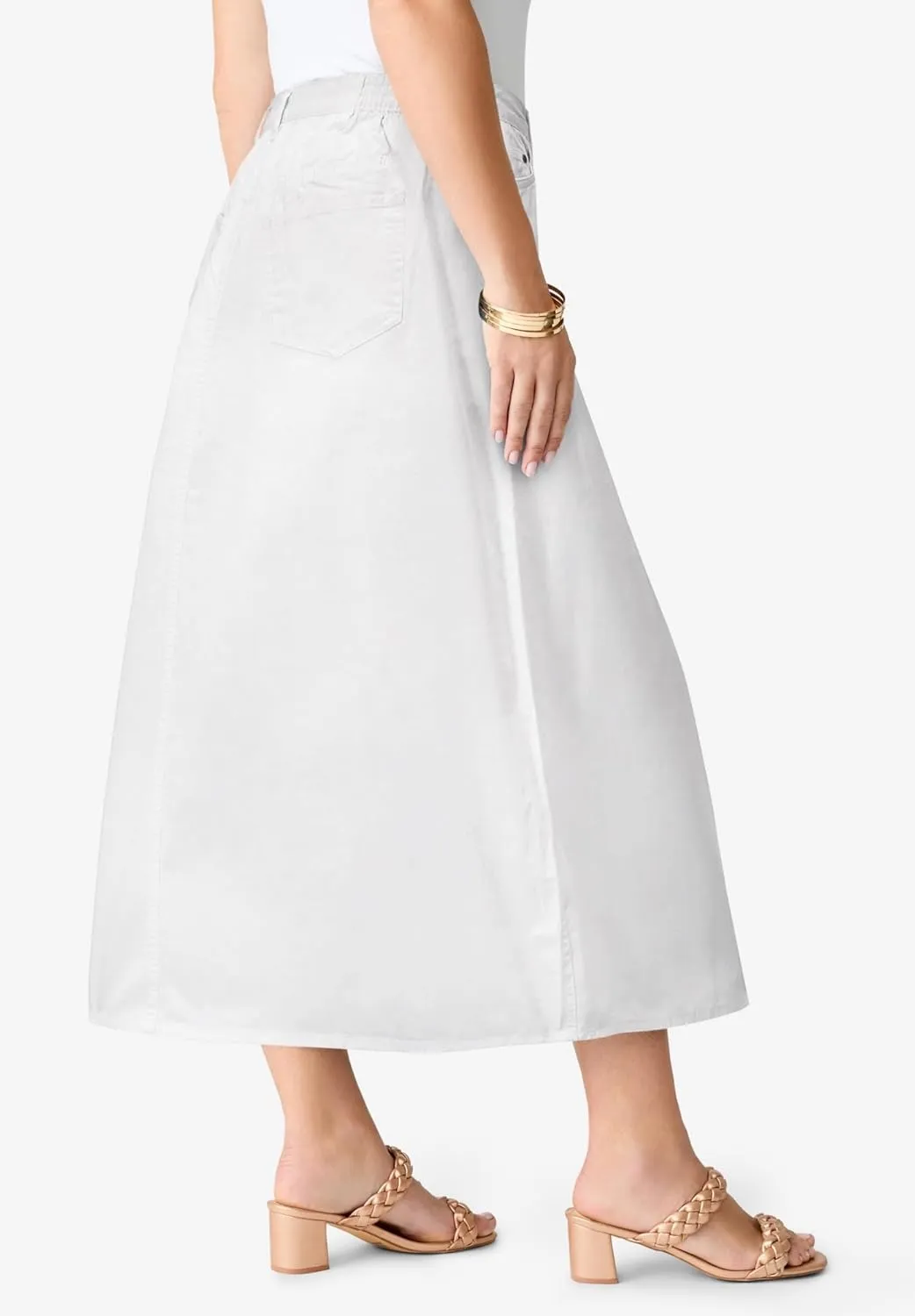 Roaman's Women's Plus Size Complete Cotton A-Line Skirt