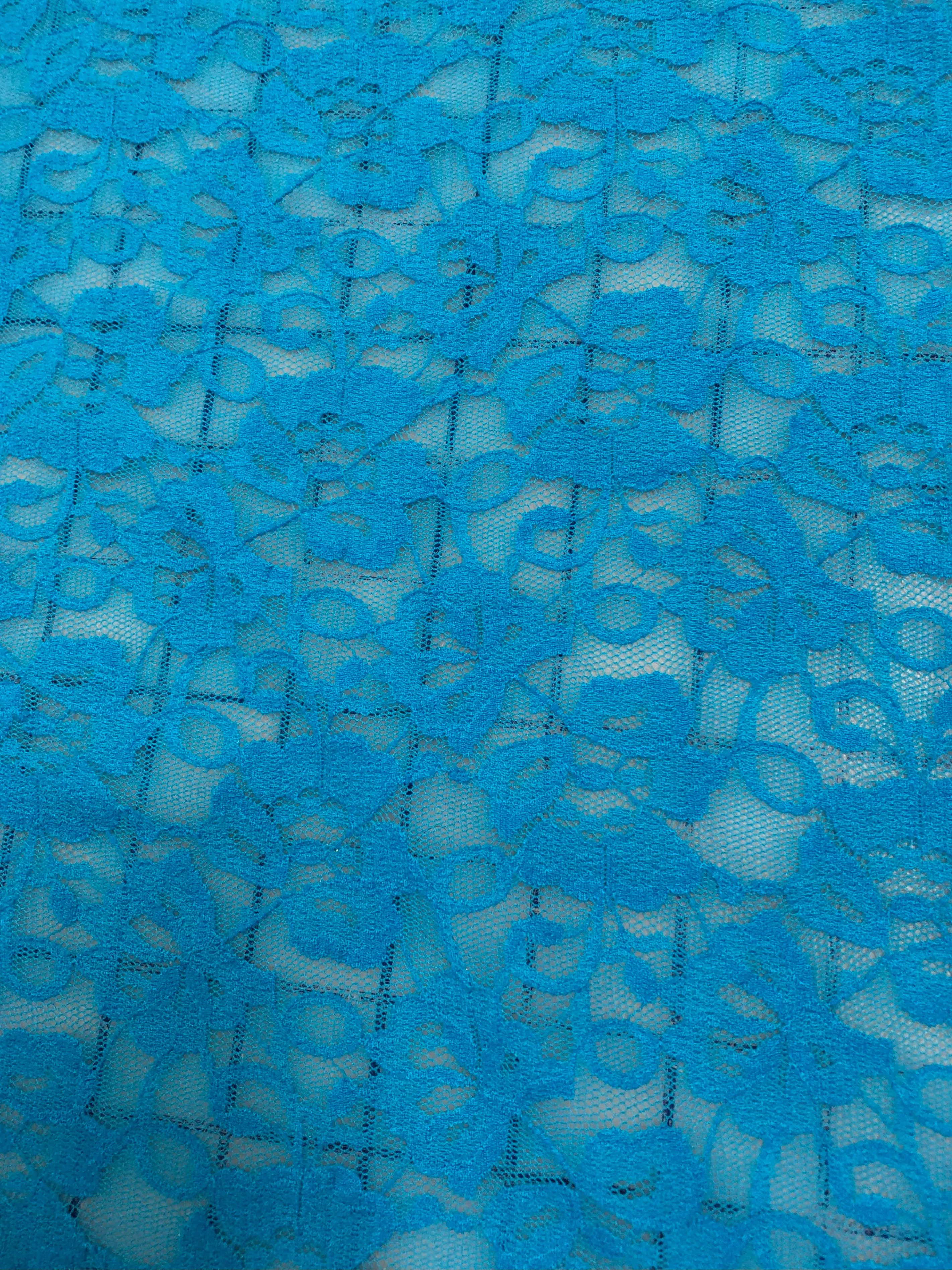 Stretch Lace - 72-inches Wide Turquoise