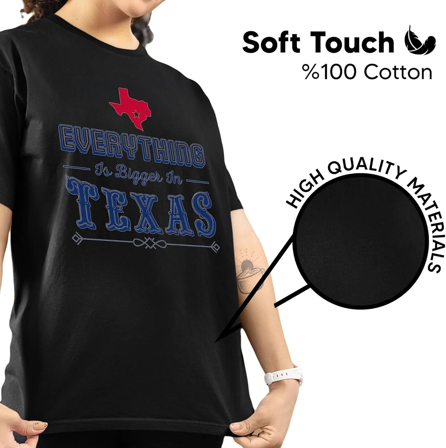 Texas Graphic T-Shirt  Vintage Western State Tee  Unisex Cotton Shirt with Bold Texas Design