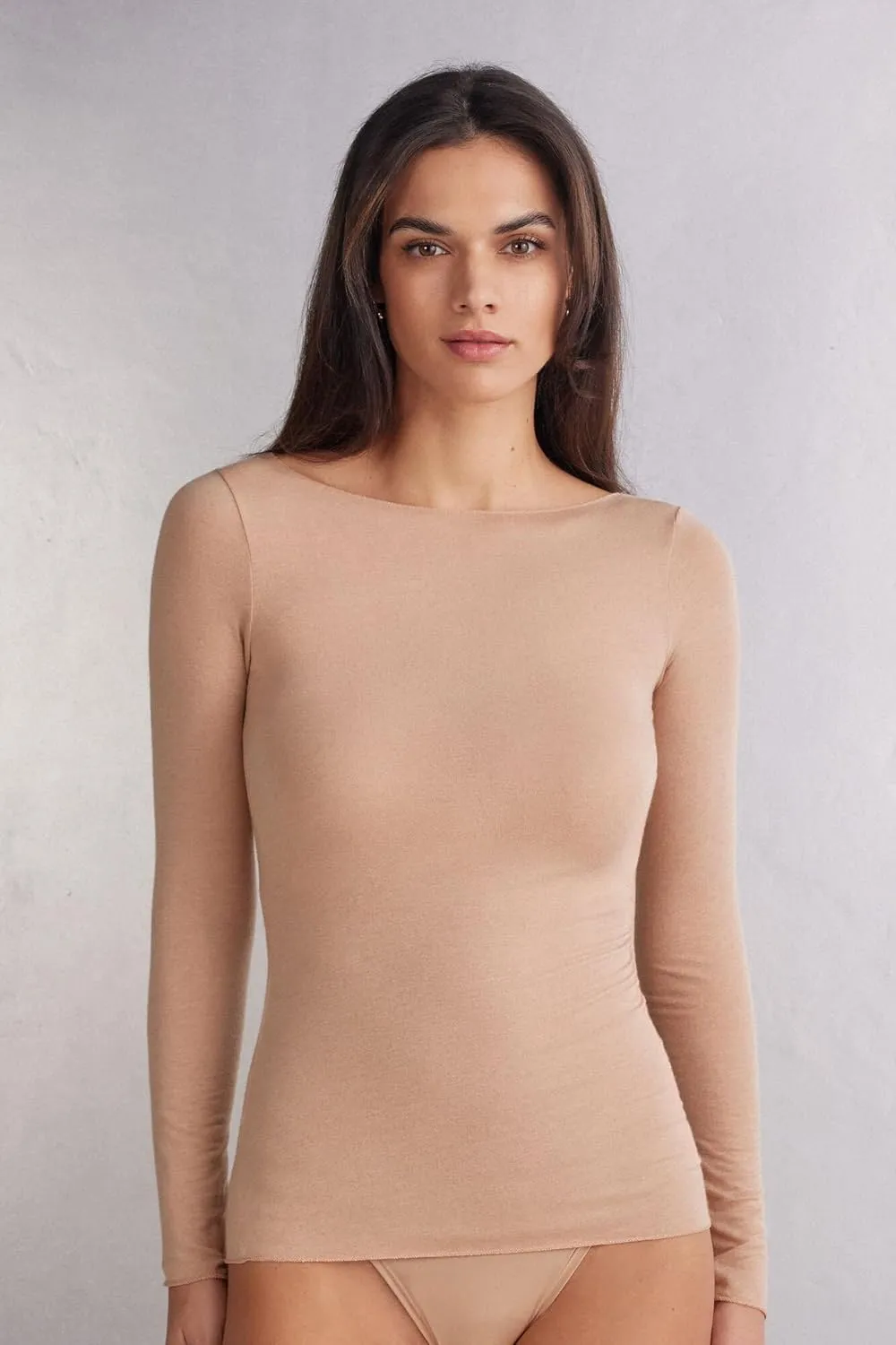 Woman's Boat Neck Modal Cashmere Ultralight Top