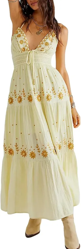 Women Floral Maxi Dress Y2k Sleeveless Backless Spaghetti Strap A-Line Long Flowy Dress Summer Vacation Sundress