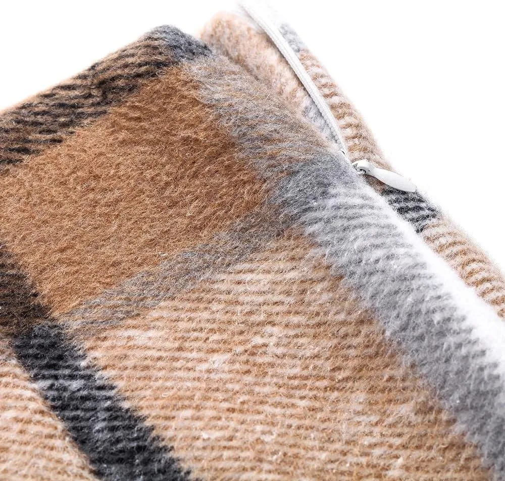 Womens Wool Plaid Mini Skirt Fall Winter High Waisted A Line Bodycon Pencil Skirt